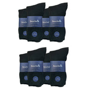 Mens Thin Soft 100% Cotton Non Elastic Dress Socks (Multipack Options)