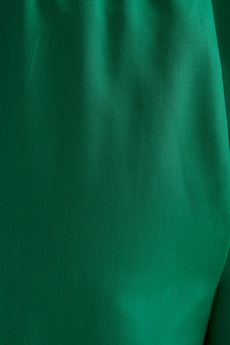 Tyler Fine Twill Pleat Front Wide Leg Trouser - Ivy Green