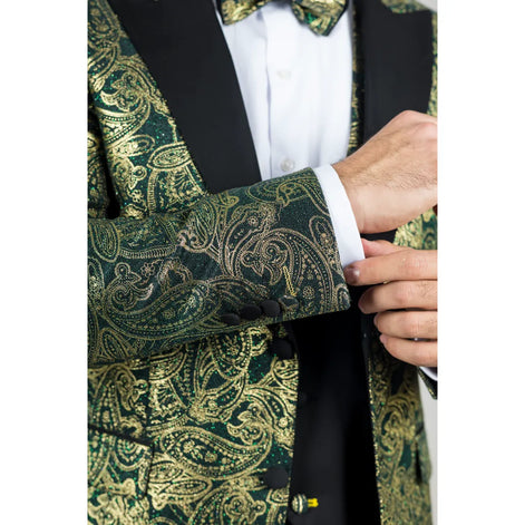Smart Paisley Wedding Suit — Green