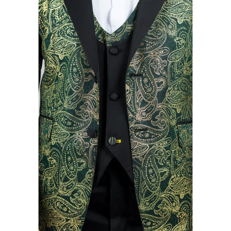 Smart Paisley Wedding Suit — Green