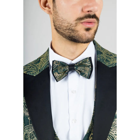 Smart Paisley Wedding Suit — Green