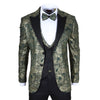 Smart Paisley Wedding Suit — Green for men, styled for going out
