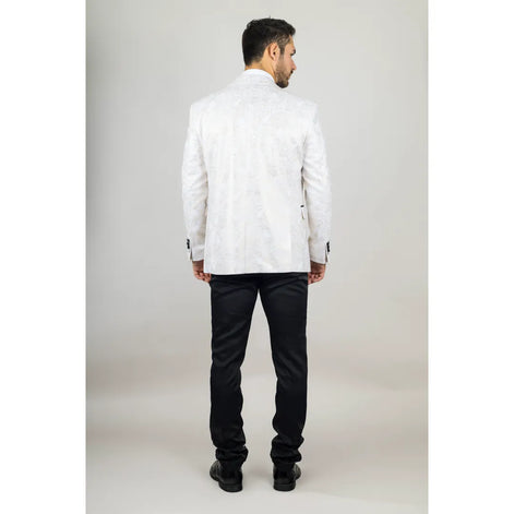 Smart Paisley Wedding Suit — White