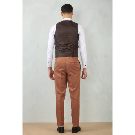 IM200 - Men's Camel Tailored Fit Wedding 3 Piece Suit