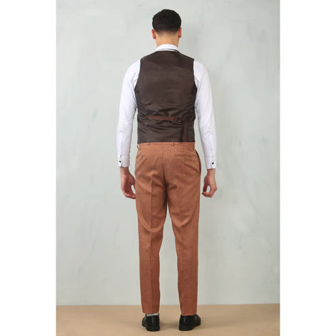 IM200 - Men's Camel Tailored Fit Wedding 3 Piece Suit