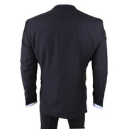 IM30 - Men's Black 3 Piece Stitch Lapel Formal Suit