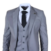 IM30 - Men's Grey 3 Piece Stitch Lapel Formal Suit
