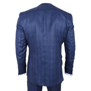 IM31 - Men's Blue 3 Piece Prince of Wales Check Suit