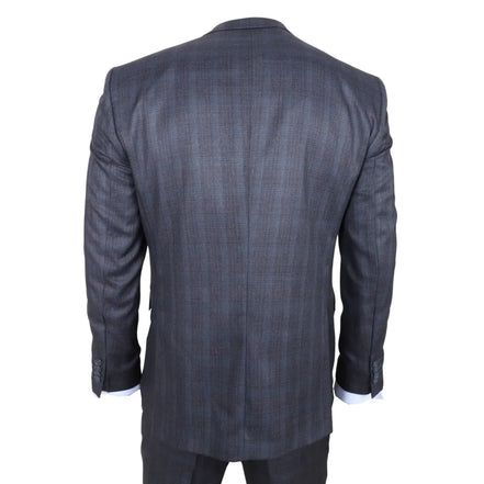 IM31 - Men's Charcoal 3 Piece Prince of Wales Check Suit