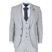 IM31 - Men's Grey 3 Piece Prince of Wales Check Suit