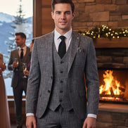 IM33 - Men's Black 3 Piece Tailored Fit Suit