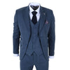IM40 - Men's Blue 3 Piece Tweed Herringbone Suits