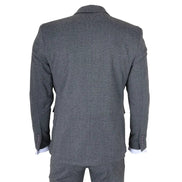 IM41 - Men's Grey 3 Piece Tweed Herringbone Suits