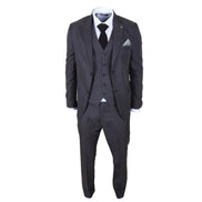 IM51 - Men's Charcoal Check 3 Piece Tailored Fit Suit