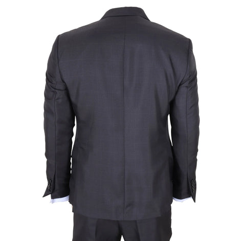 IM51 - Men's Charcoal Check 3 Piece Tailored Fit Suit