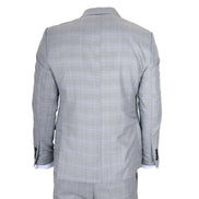 IM53 - Men's Grey Check 3 Piece Tailored Fit Suit
