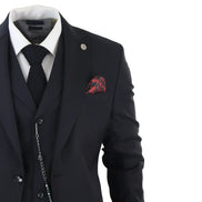 James - Men's Classic 3 Piece Black Suit