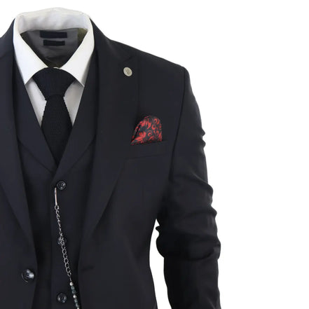 James - Men's Classic 3 Piece Black Suit