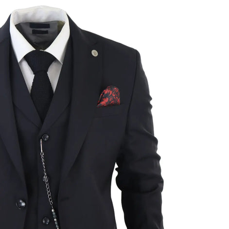 James - Men's Classic 3 Piece Black Suit