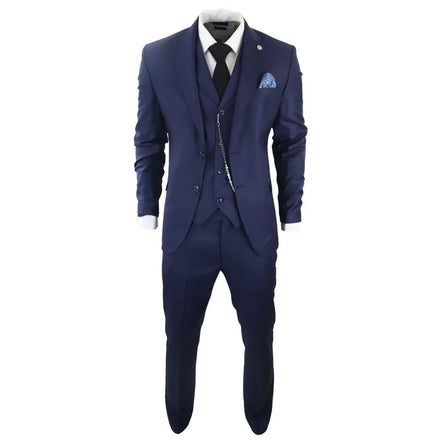 James - Men's 3 Piece Navy Blue Suit
