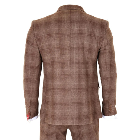 Classic Tweed Check Suit — Brown