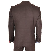 TP-50 - Men's Brown 3 Piece Prince of Wales Check Suit