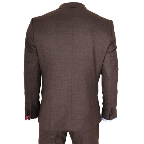 TP-50 - Men's Brown 3 Piece Prince of Wales Check Suit