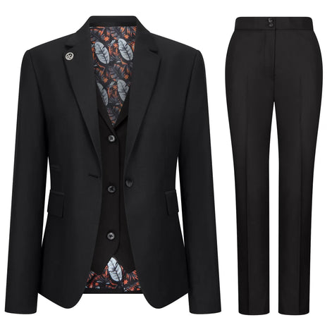 Classic Tailored Suit — Black for women, styled for work
