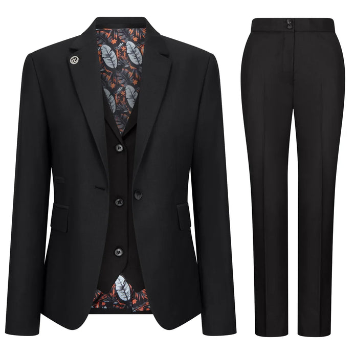 Classic Tailored Suit — Black for women, styled for work