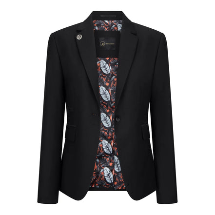 TPW-13 - Women's 3 Piece Plain Black Suit