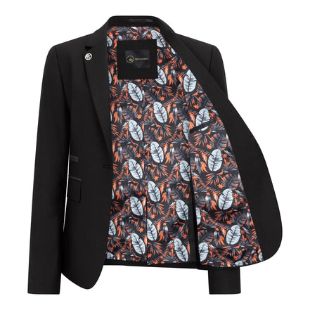 TPW-13 - Women's 3 Piece Plain Black Suit