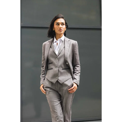 TPW-15 - Women's 3 Piece Plain Grey Suit