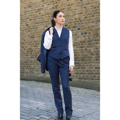 Classic Herringbone Tweed Suit — Navy