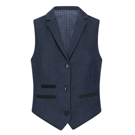 Classic Herringbone Tweed Suit — Navy