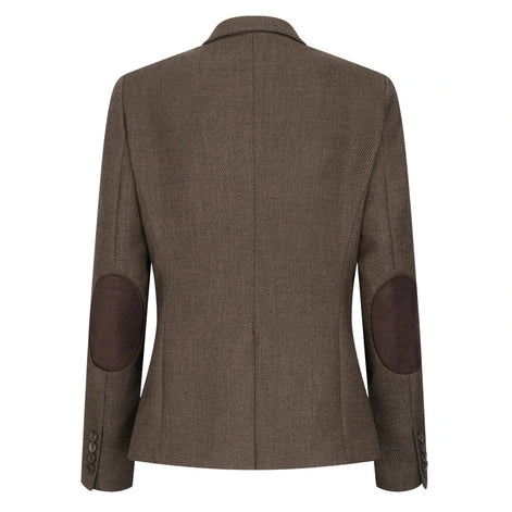 Classic Herringbone Tweed Suit — Brown