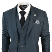 AK-07 - Men's 3 Piece Olive Check Suit