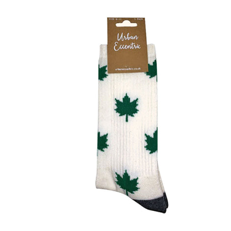 2 Pack Men's Novelty Cotton Rich Weed Leaf Socks
