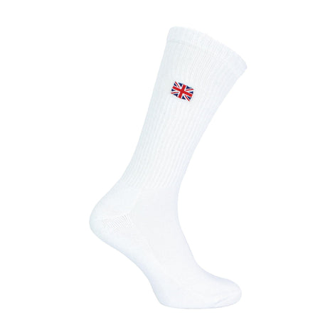 1 Pack Men's Novelty Union Jack Motif White Socks