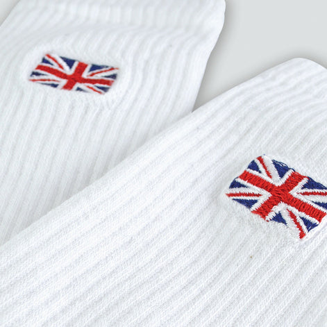 1 Pack Men's Novelty Union Jack Motif White Socks