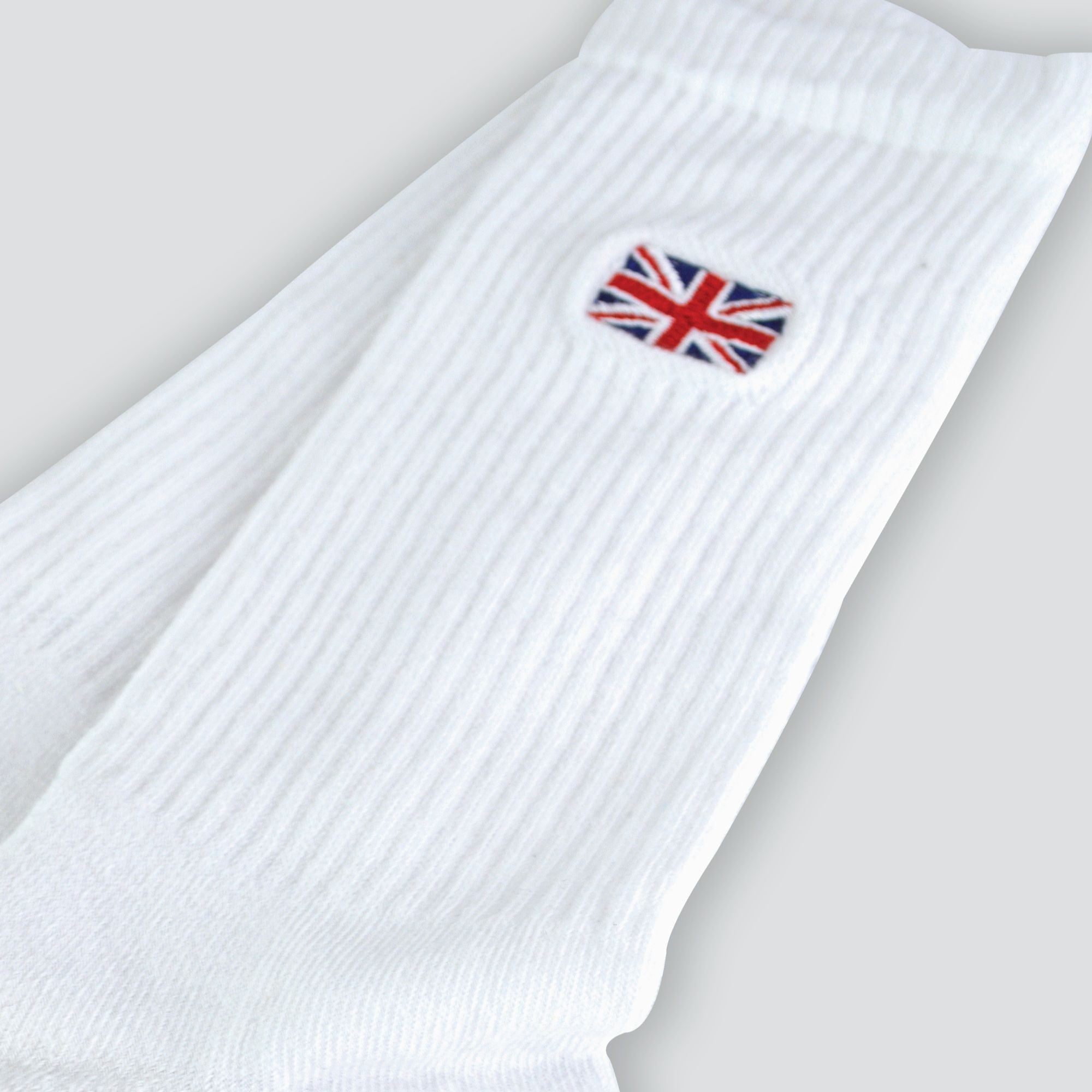 1 Pack Men's Novelty Union Jack Motif White Socks