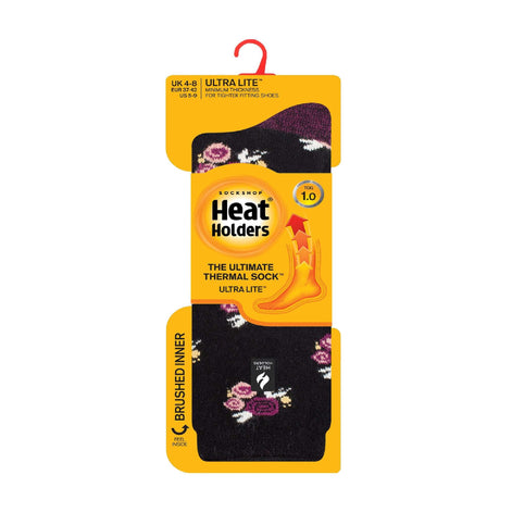 Ladies Ultra Lite Extra Thin 1.0 TOG Casual Thermal Socks (Multipack Options)