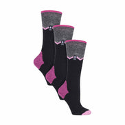 3 Pack Ladies Patterned Lightweight Thin 2.3 TOG Thermal Knee High Ski Socks