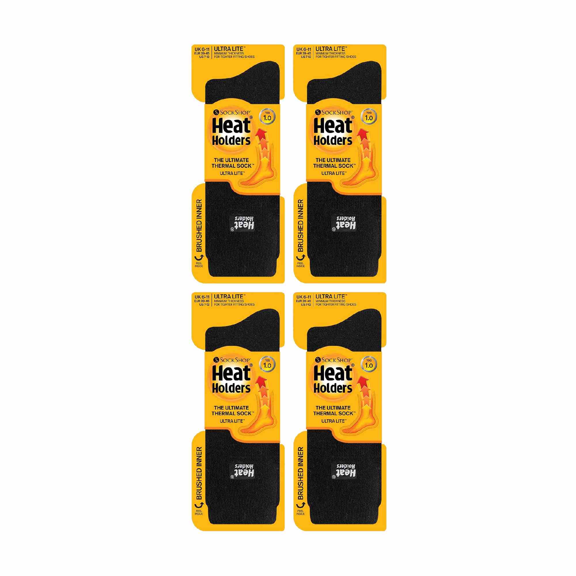 Mens Ultra Lite Extra Thin 1.0 TOG Casual Thermal Socks (Multipack Options)