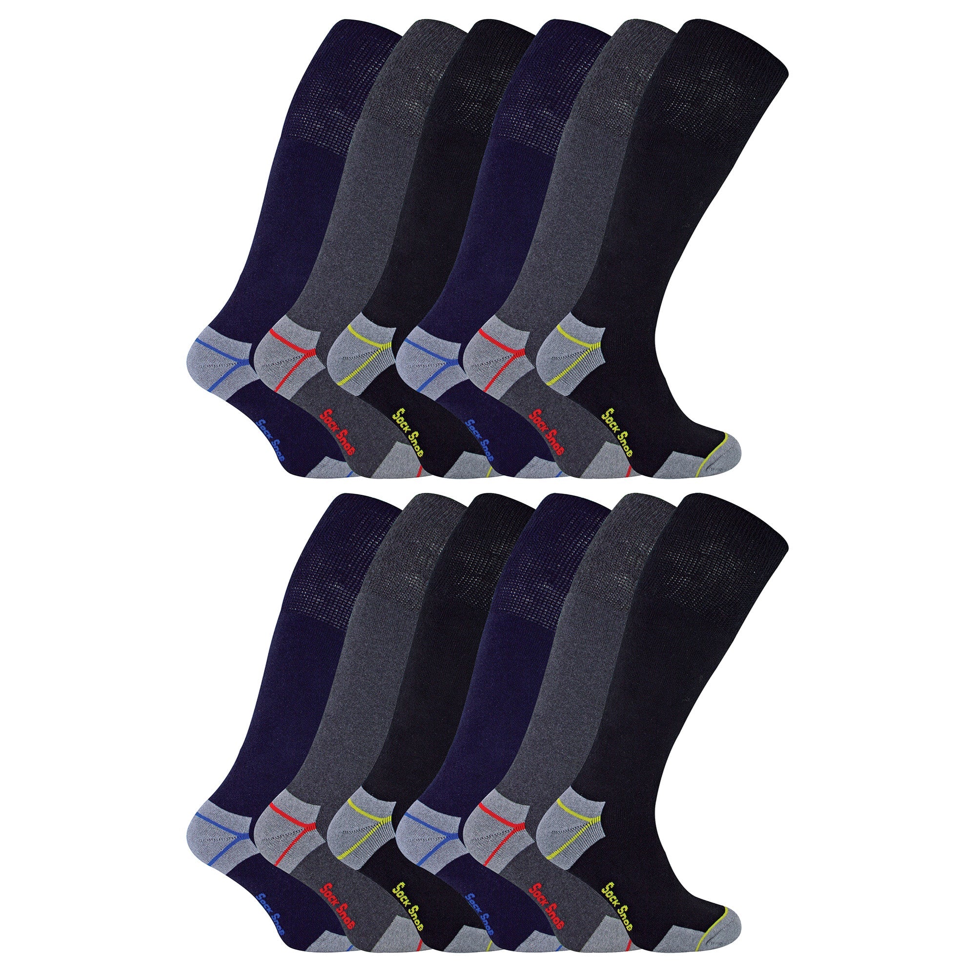 Mens Long Knee High Work Socks (Multipack Options)