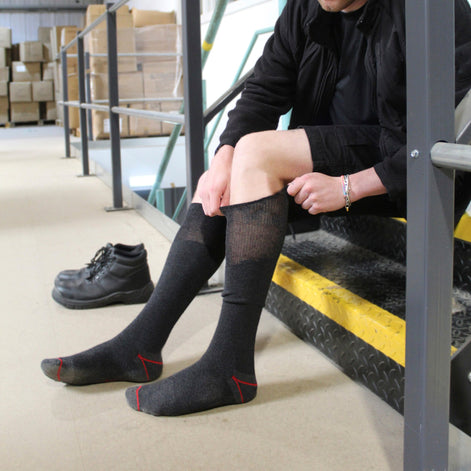 Mens Long Knee High Work Socks (Multipack Options)