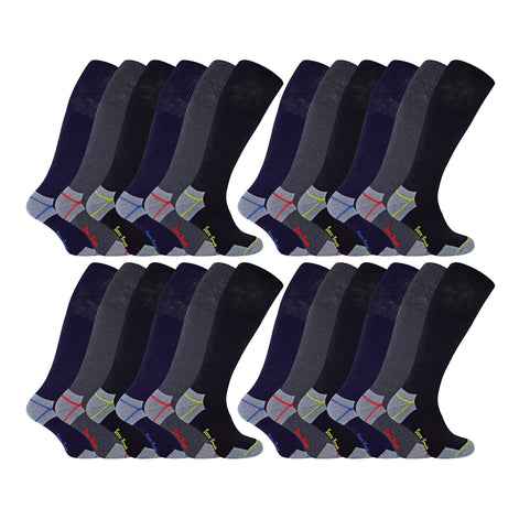 Mens Long Knee High Work Socks (Multipack Options)