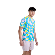 Aixo Checker Mens T Shirt Lime Check