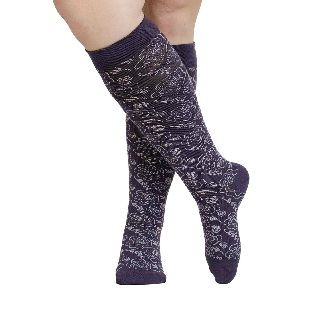 Wide Calf Graduated Compression Socks 20-30 mmhg with Merino Wool