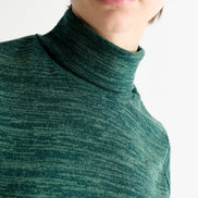 Vista Sustainable Marl Short Sleeve Polo Neck Top - Green