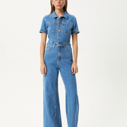 Afends Miami- Denim Flared Jumpsuit